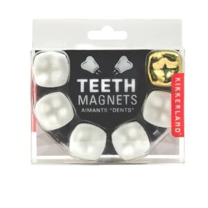 Kikkerland White/Gold Teeth Magnets Set of 6